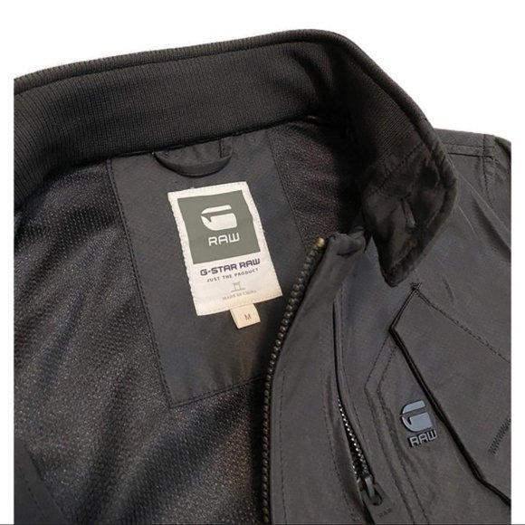 G Star - Mass Bomber Black Biker Motorcycle Jacket - S/M - Picture 4 of 8